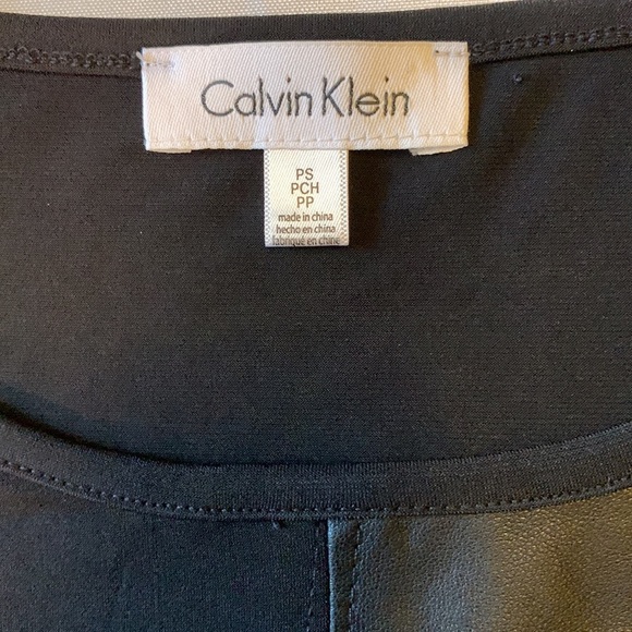 Calvin Klein size PS patchwork black top with faux suede and leather patches - Picture 5 of 6
